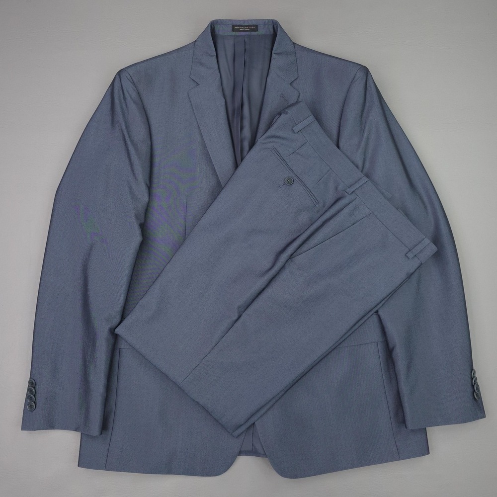 John Varvatos Suit Mens 42R 34x30 Blue Polyester Rayon 2 Piece Business Wedding